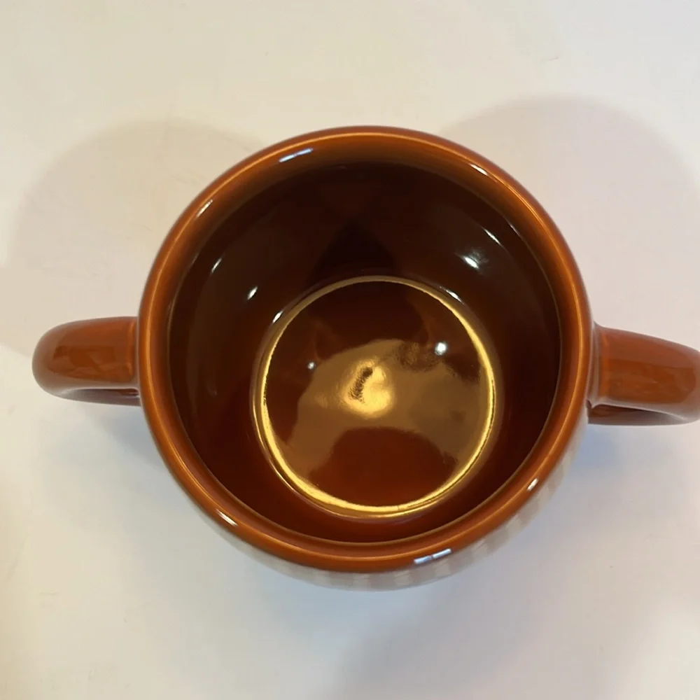 Brown Monkey Face Mug double handled USED - Picture 3 of 6